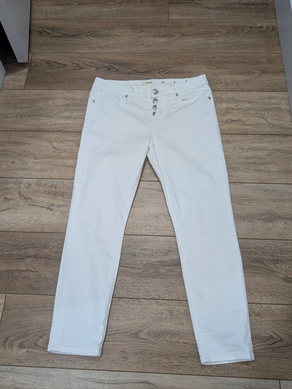 Miss Me Women's White Skinny Button-Fly Jeans
